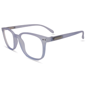 Matte Frosted Blue Square Eyeglass Frame – Lightweight Unisex Optical Glasses
