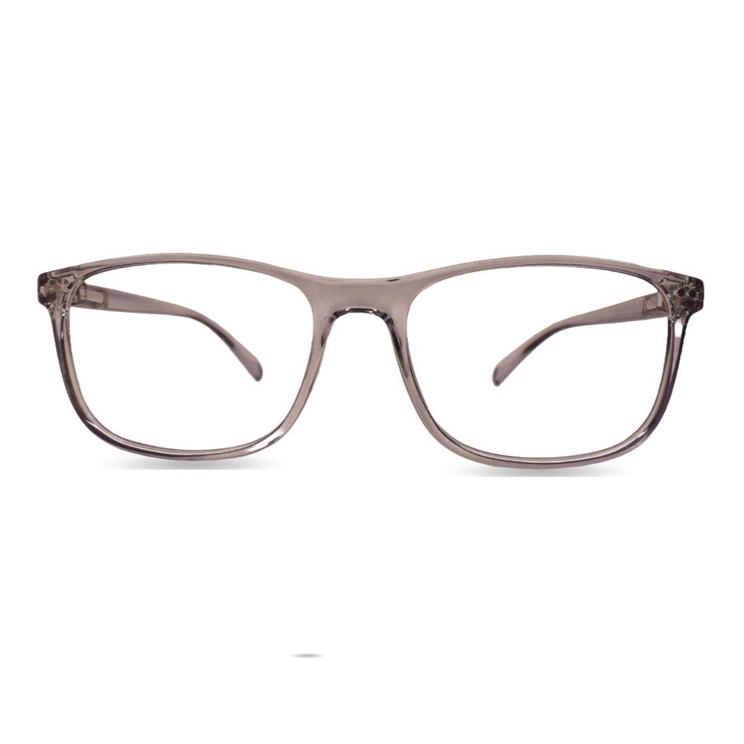 Transparent Brown Rectangle Eyeglasses Frame – Lightweight Unisex Optical Glasses