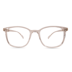 Transparent Beige Crystal Eyeglasses Frame – Lightweight Unisex Rectangle Optical Glasses