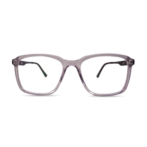 Transparent Crystal Square Eyeglasses Frame with Metal Temples – Lightweight Unisex Hybrid Optical Glasses