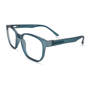 Frosted Teal Minimalist Square Eyeglasses