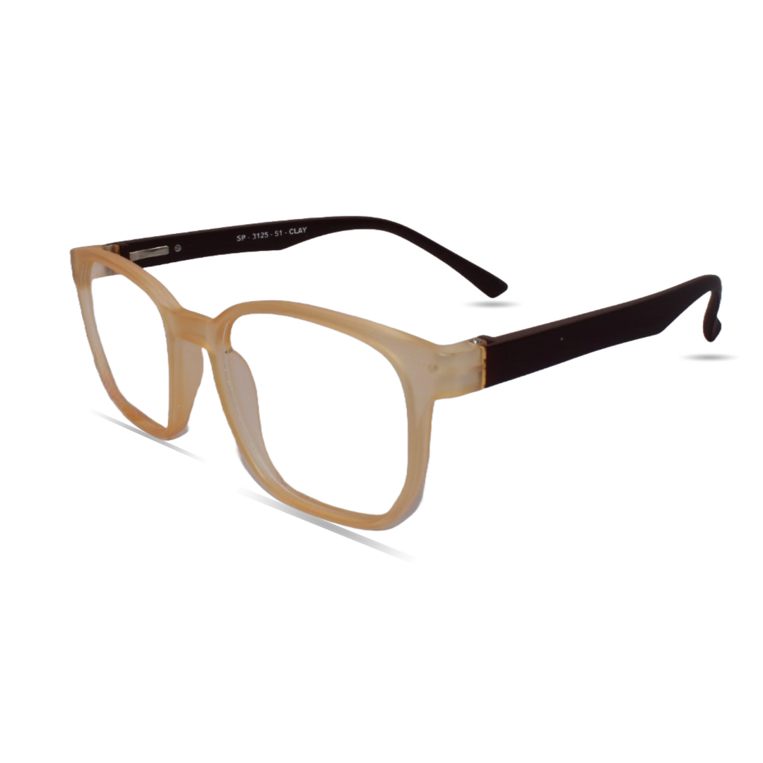 Matte Honey Amber Soft-Square Eyeglasses
