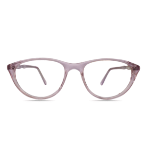 Transparent Blush Oval Eyeglasses Frame – Lightweight Clear Pink Optical Glasses for Women