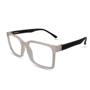 Clear Frosted Square Eyeglasses Frame with Black Temples – Modern Lightweight Optical Glasses for Men & Women