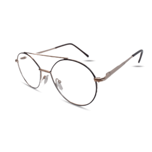 Round Aviator Metal Eyeglasses Frame with Double Bridge | Lightweight Unisex Optical Glasses