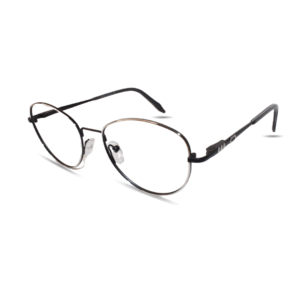 Classic Round Metal Eyeglasses | Lightweight Unisex Optical Frame with Black Temples