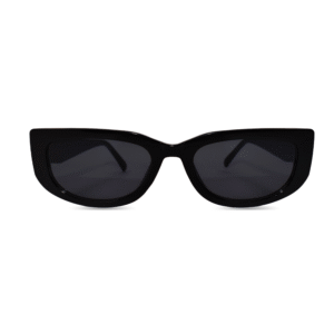 Bold Black Geometric Cat-Eye Sunglasses – Angular Retro Fashion Shades for Women & Men