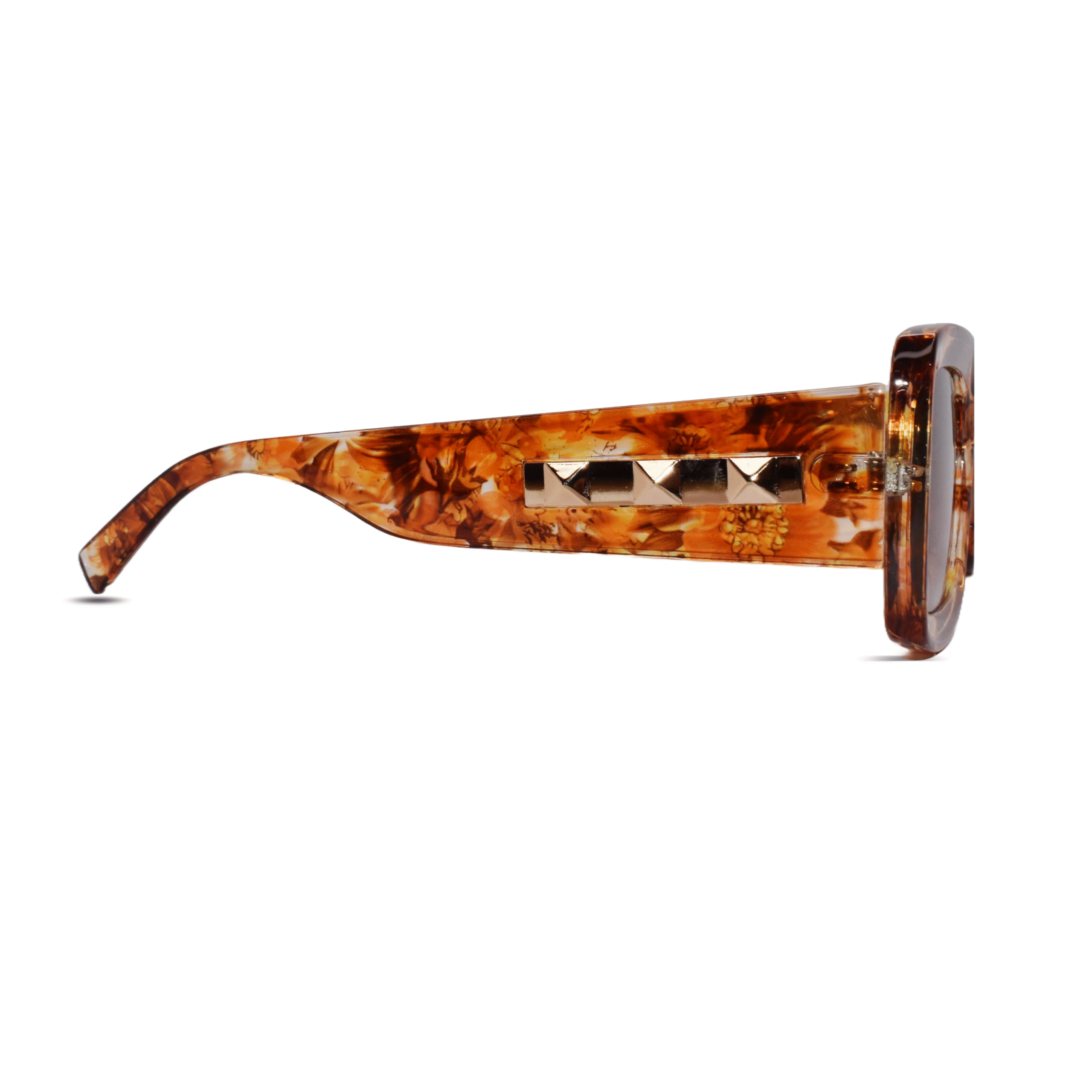 Vintage Oversized Square Sunglasses – Brown Marble Frame with Gradient Lenses - Image 3