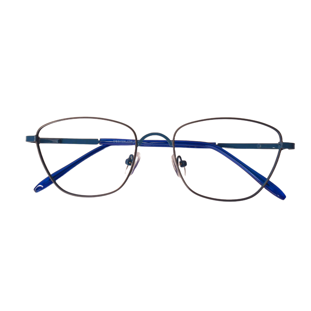 Blue Metal Lightweight Square Frame for Men & Women - Image 2