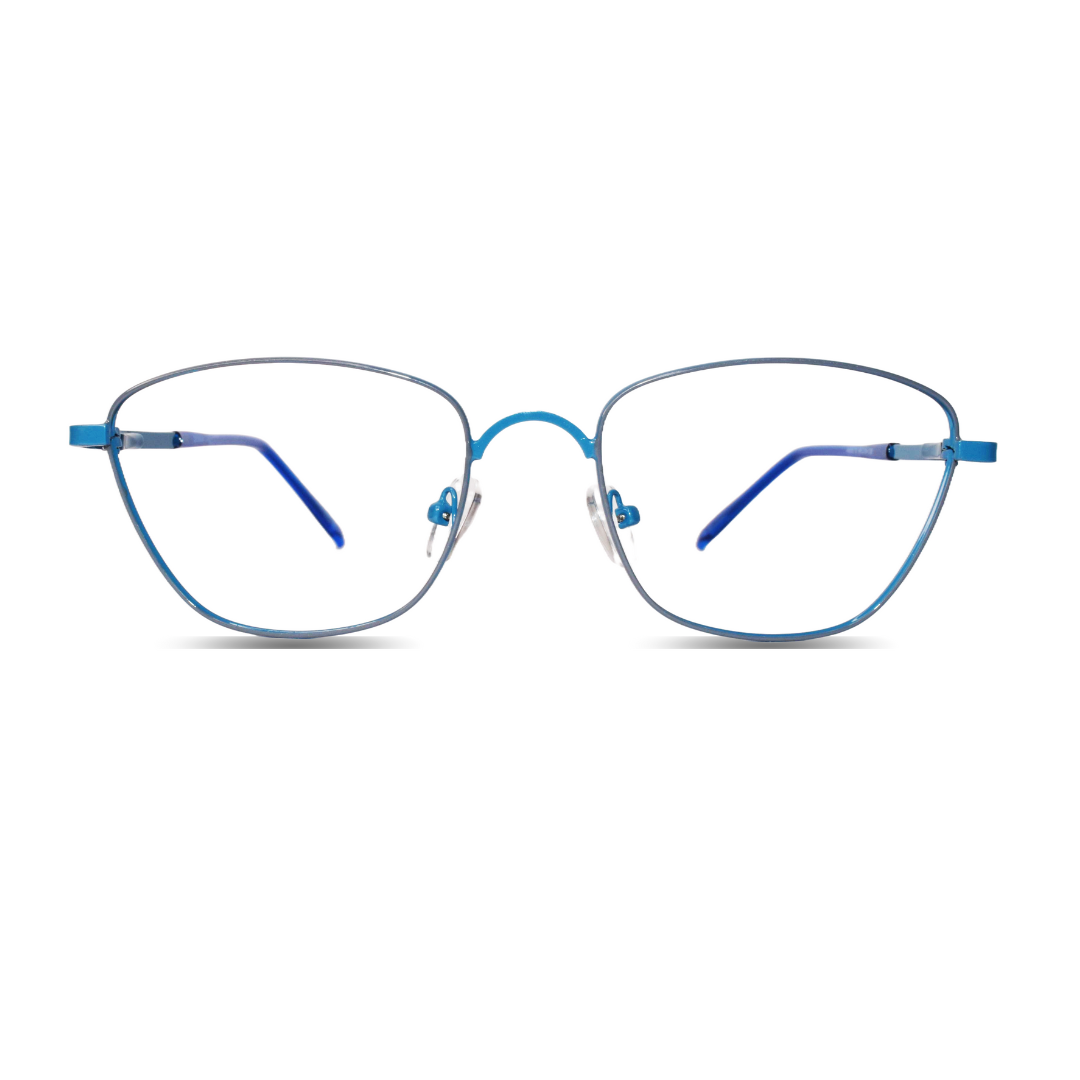 Blue Metal Lightweight Square Frame for Men & Women - Image 4