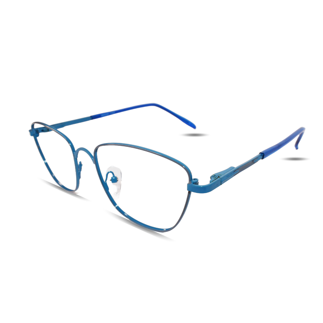 Blue Metal Lightweight Square Frame for Men & Women - Image 3