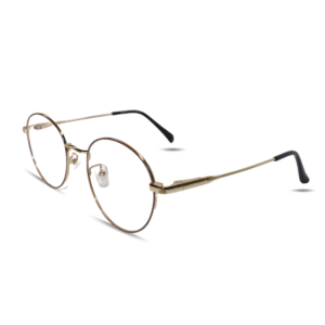 Lightweight Round Gold Metal Frame for Men & Women