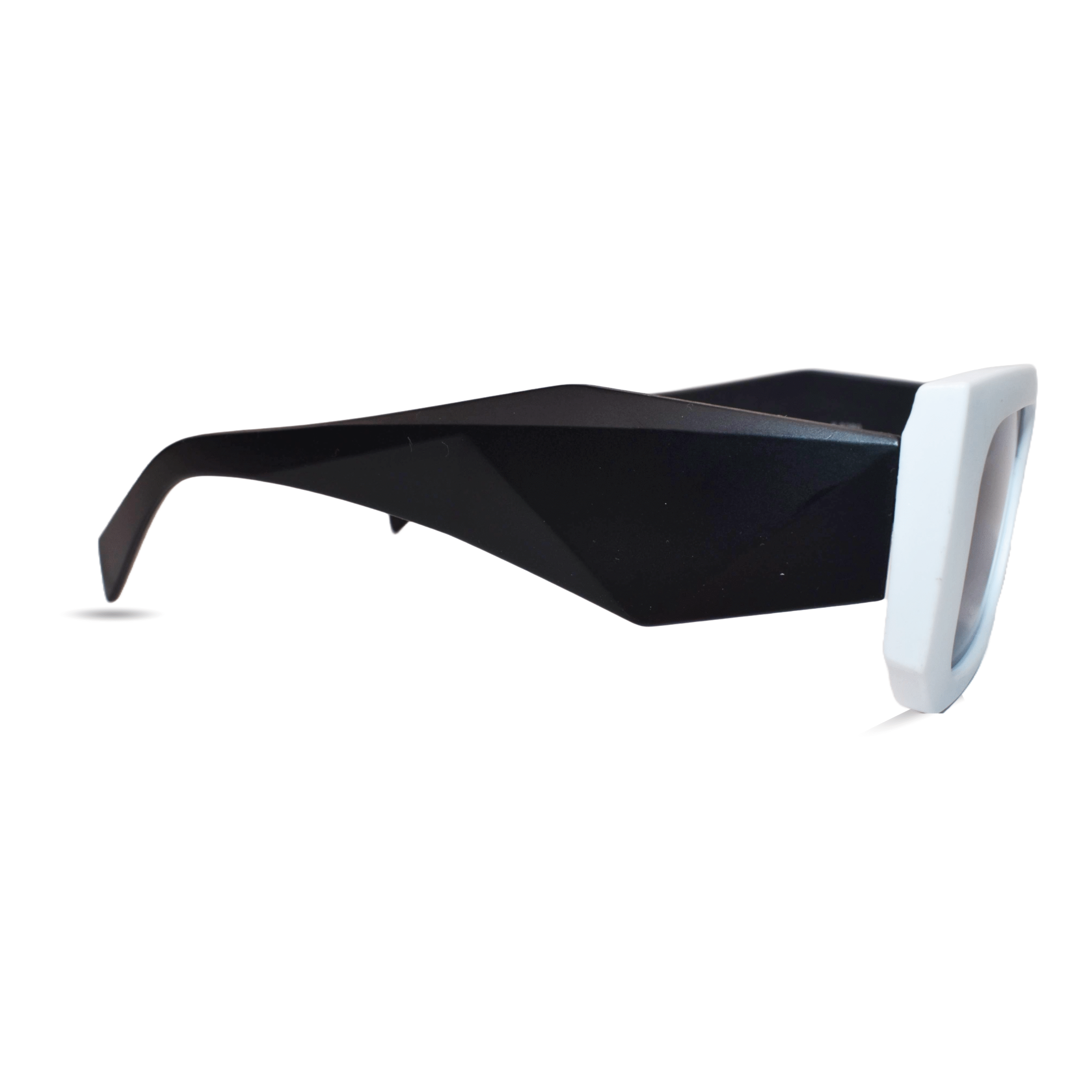 White Rectangular Oversized Sunglasses for Women & Men - Image 2